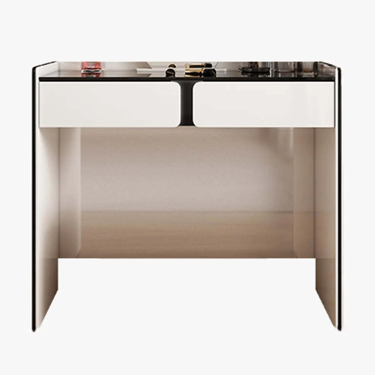White modern vanity wall-mounted makeup vanities — Makeup Vanity (39") & Dresser (55") x 39" L