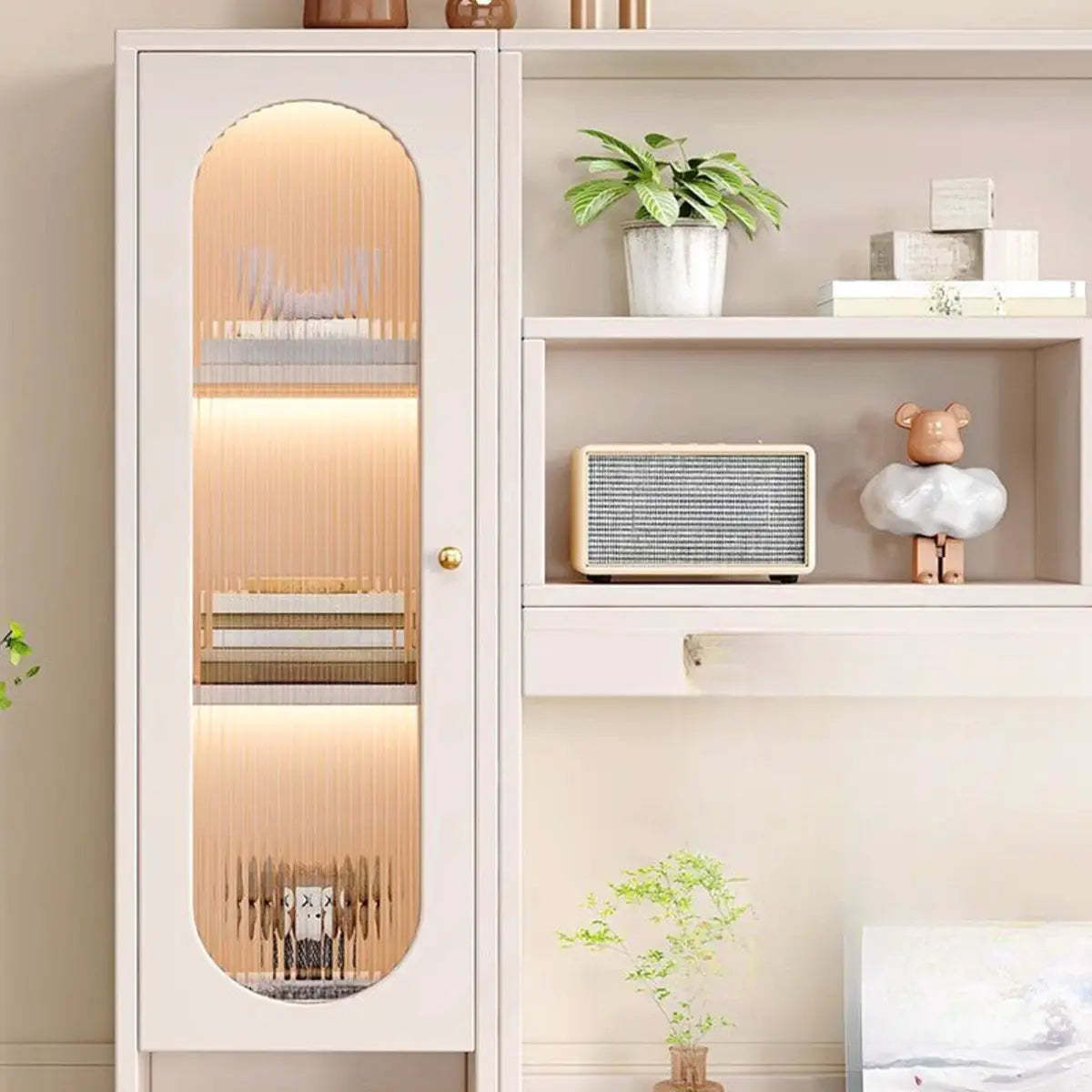 Modern White Wood 10-Drawer Makeup Vanity