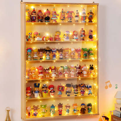 Rectangular Pine Display Cabinet