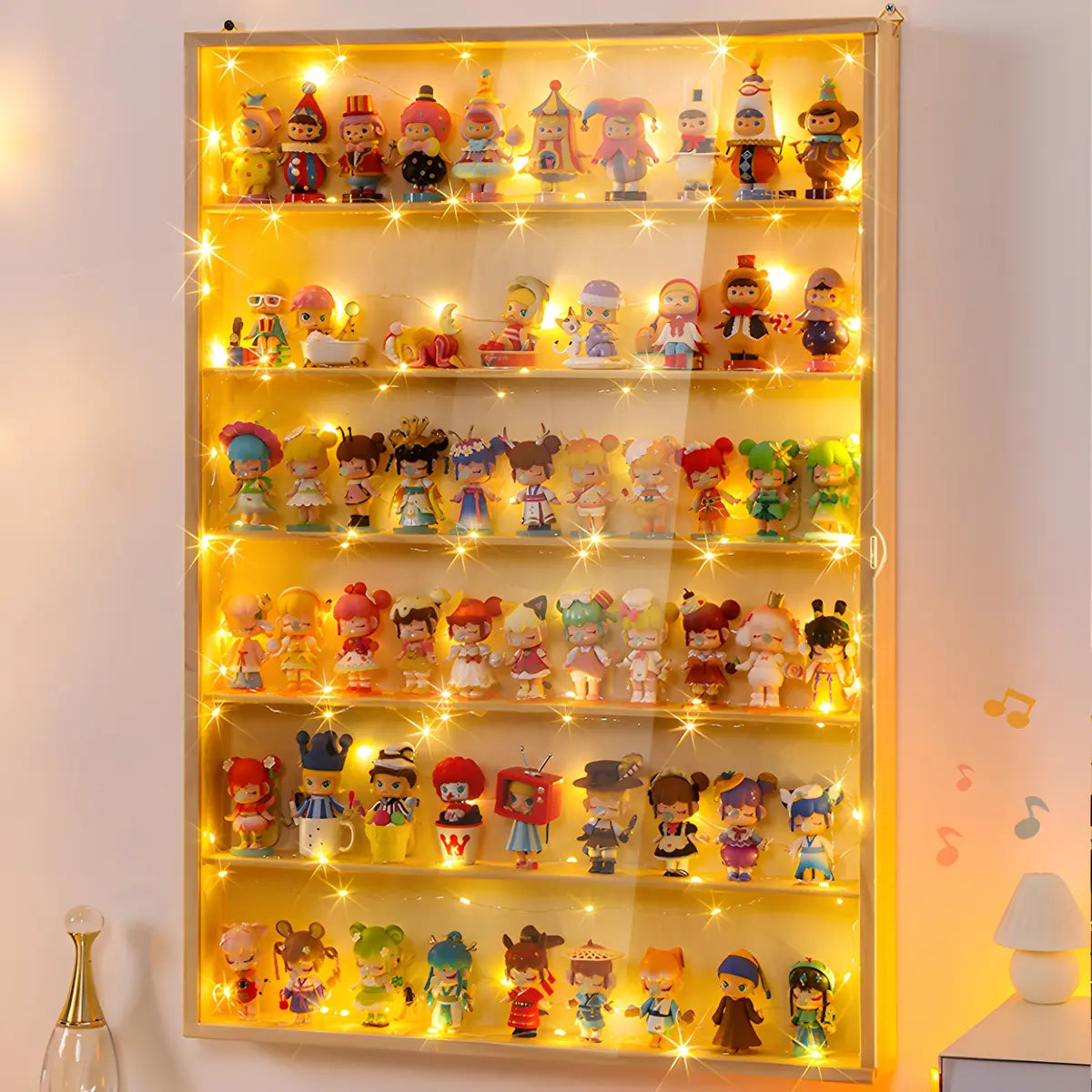 Rectangular Pine Display Cabinet