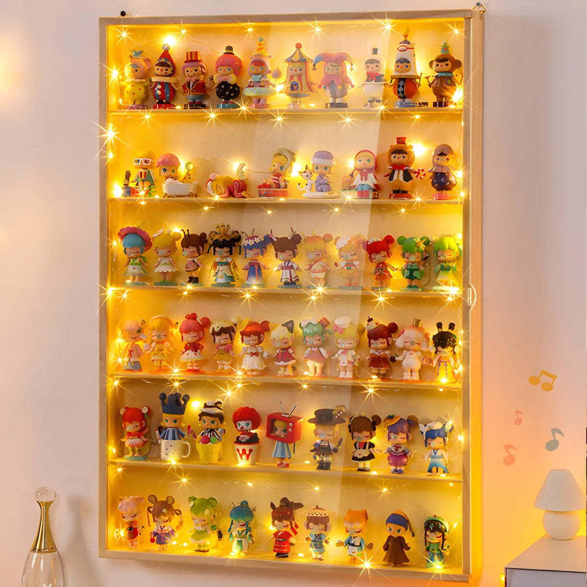 Rectangular Pine Display Cabinet