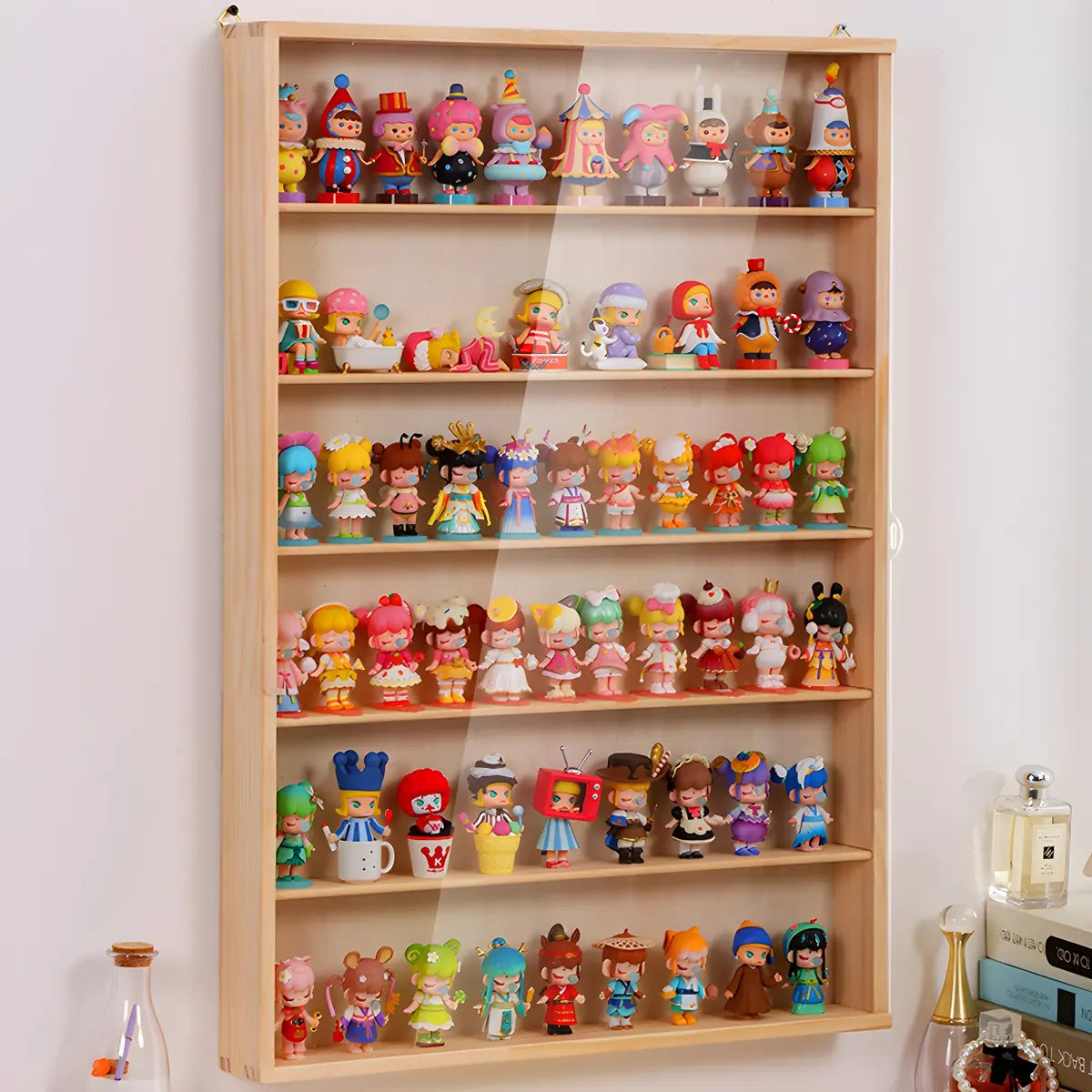 Rectangular Pine Display Cabinet