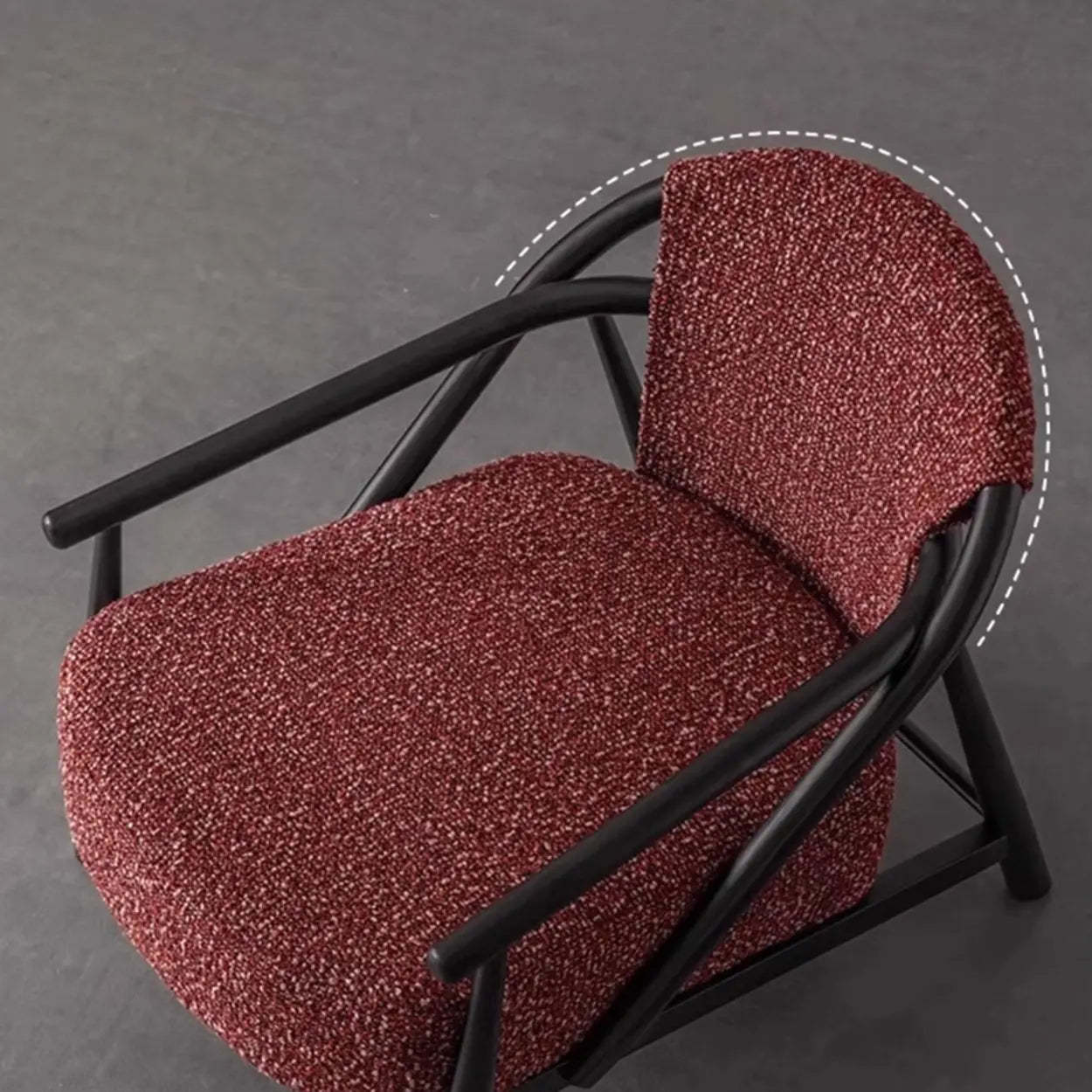 Modern Red Fabric Armrest Accent Chair