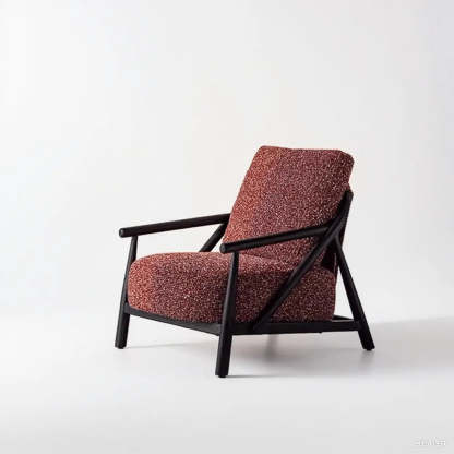 Modern Red Fabric Armrest Accent Chair