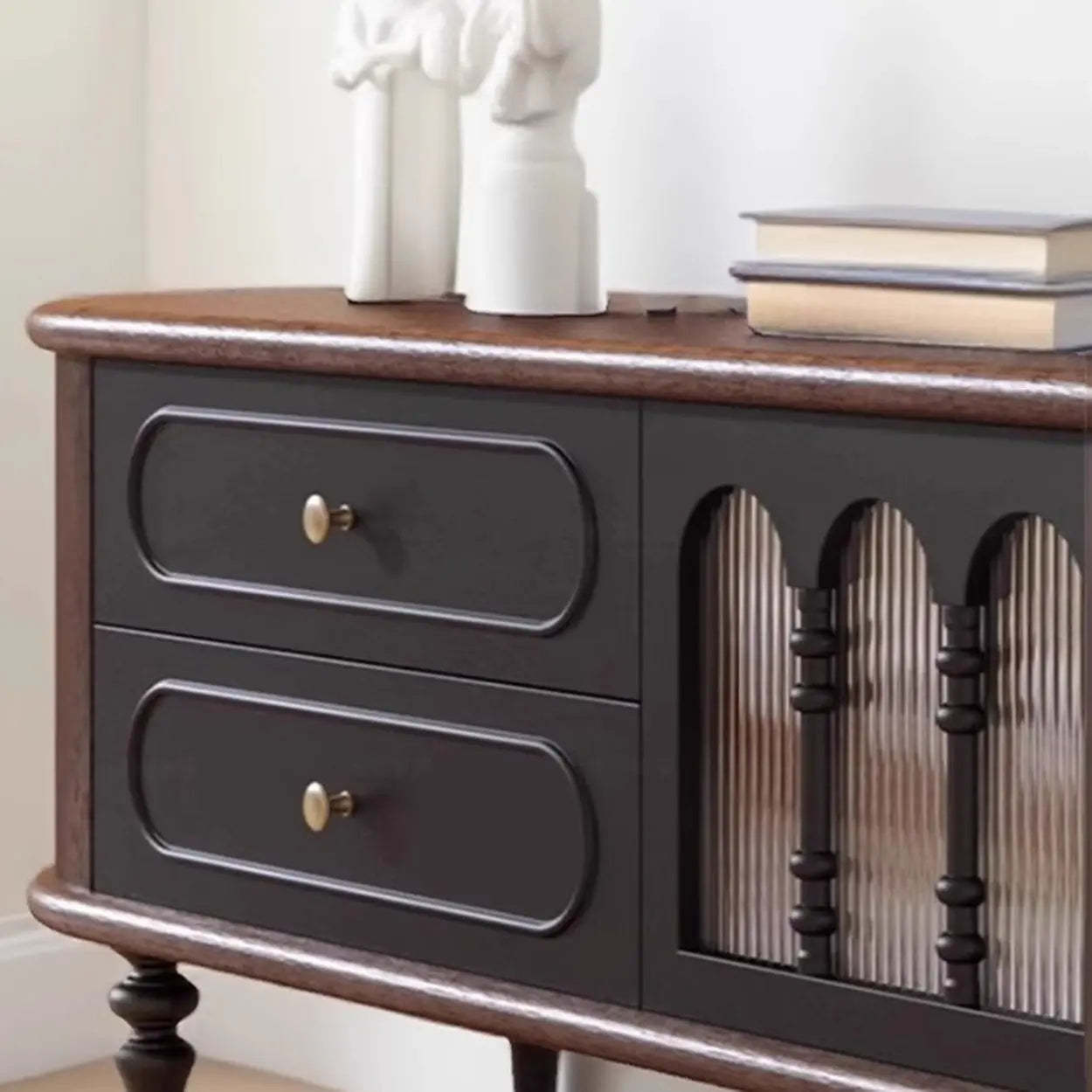 Modern Retro TV Stand Cabinet with Drawers