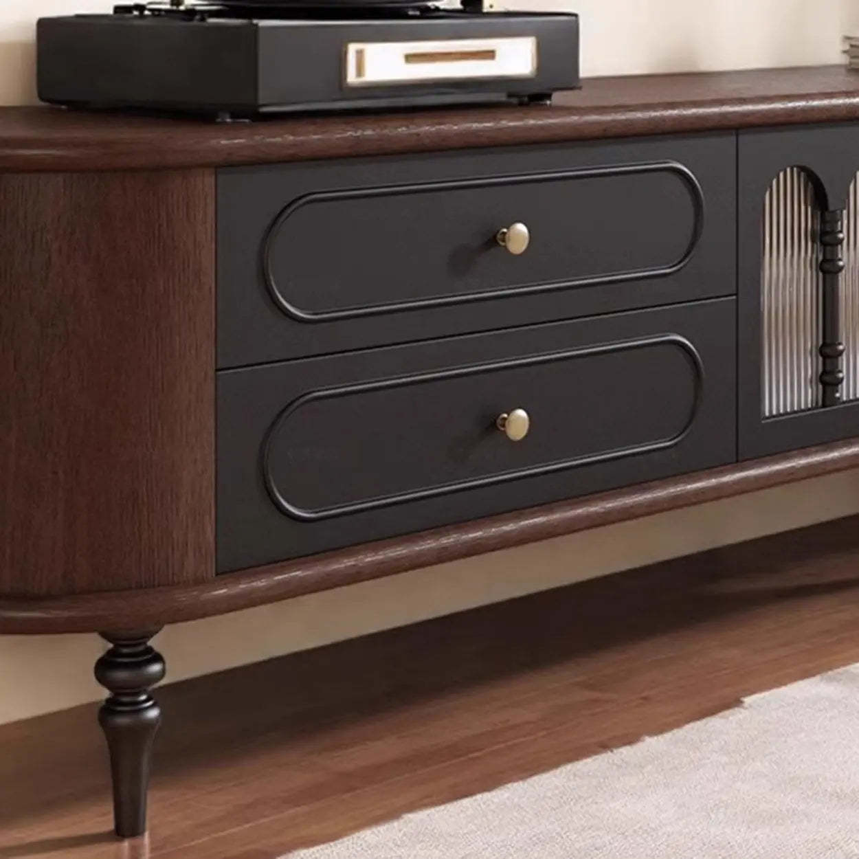 Modern Retro TV Stand Cabinet with Drawers