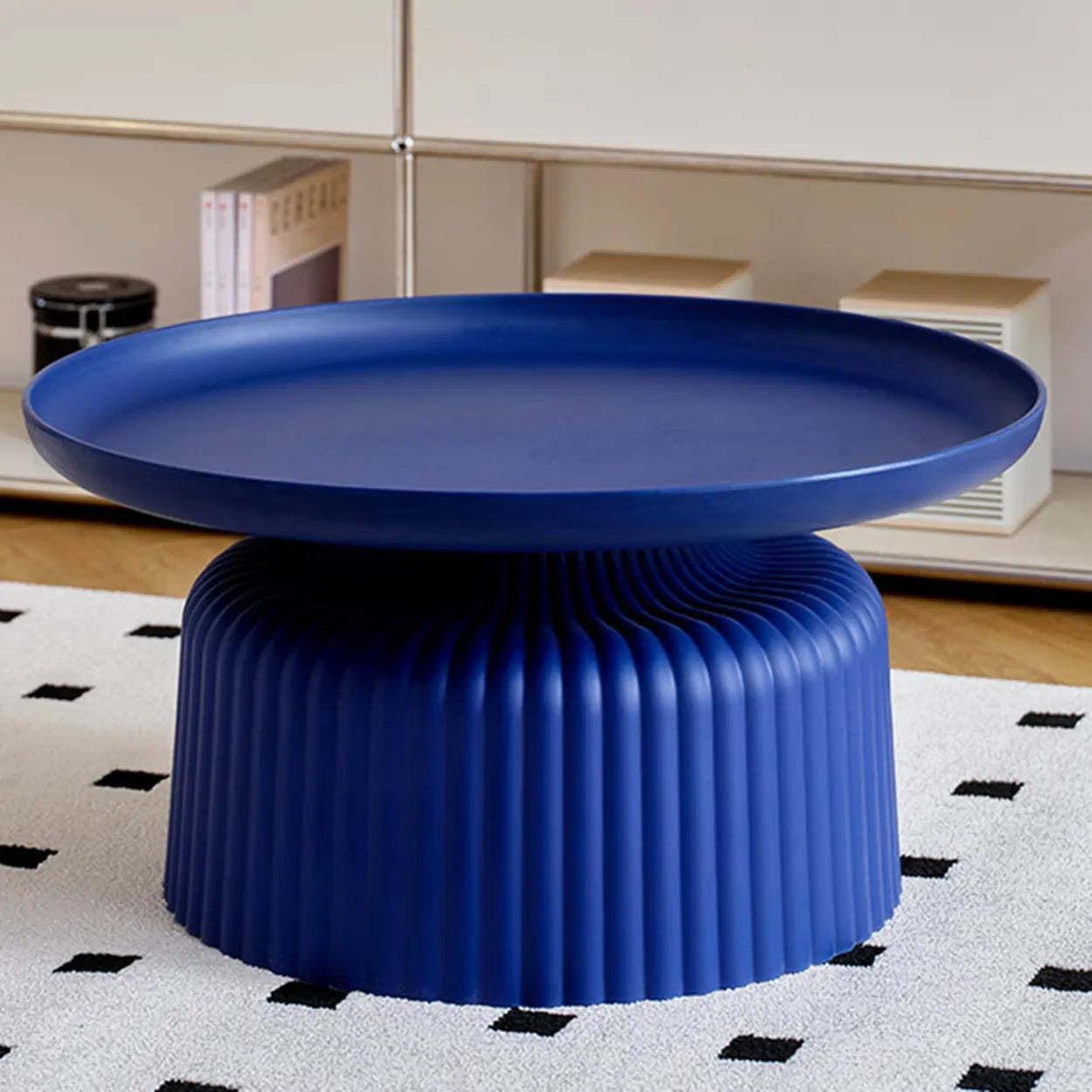 Modern Ribbed Side and Coffee Table Set