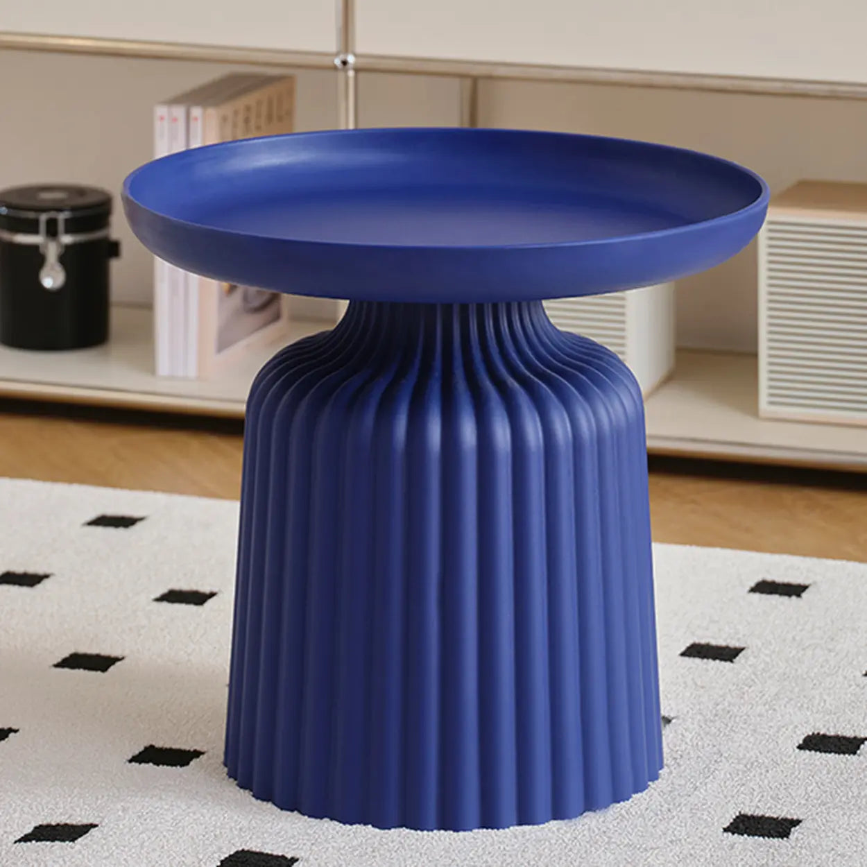 Modern Ribbed Side and Coffee Table Set