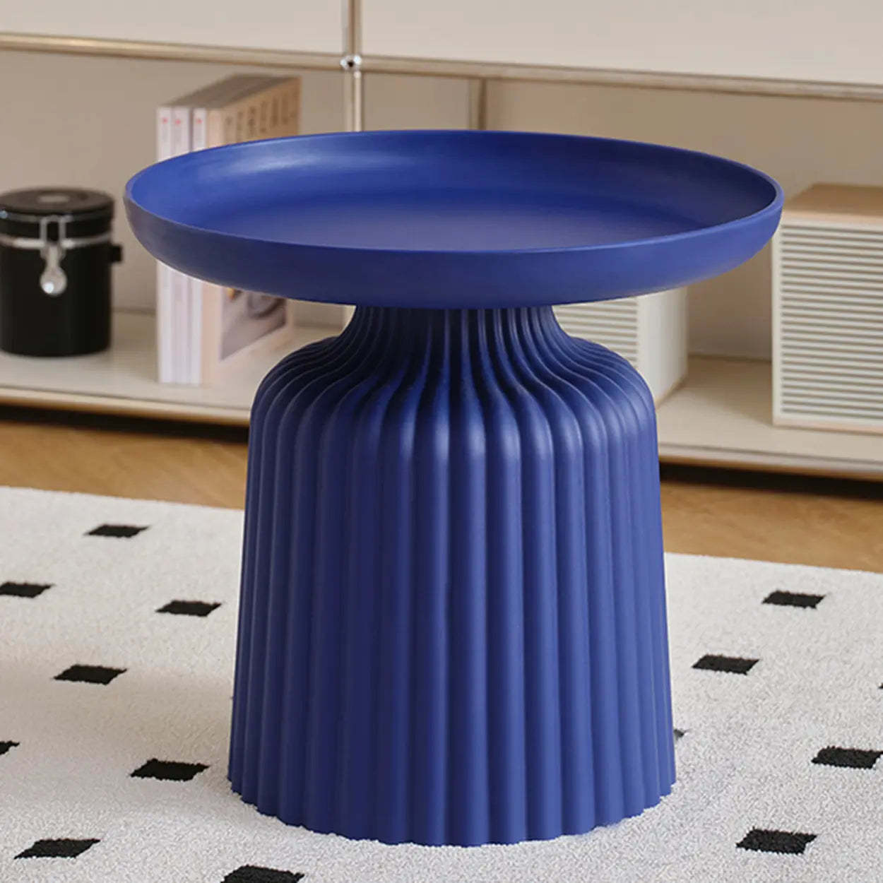 Modern Ribbed Side and Coffee Table Set