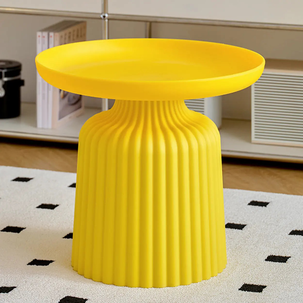 Modern Ribbed Side and Coffee Table Set