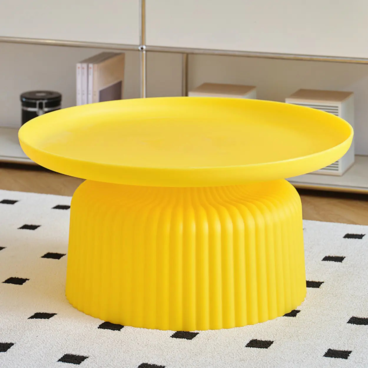 Modern Ribbed Side and Coffee Table Set