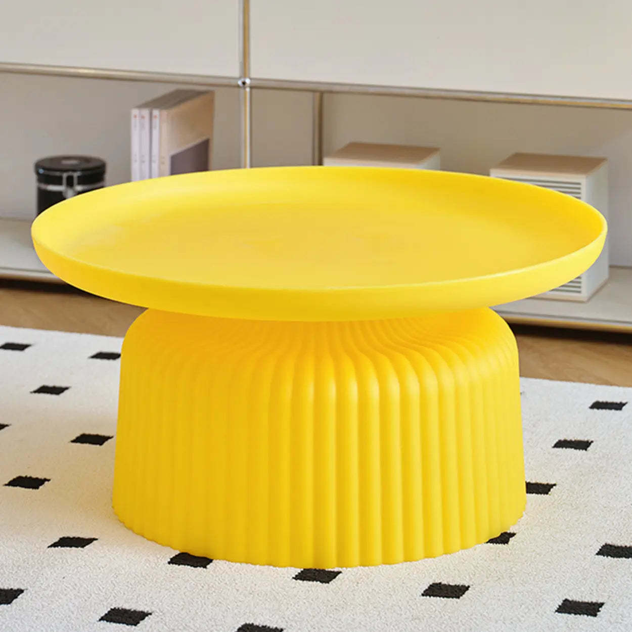Modern Ribbed Side and Coffee Table Set