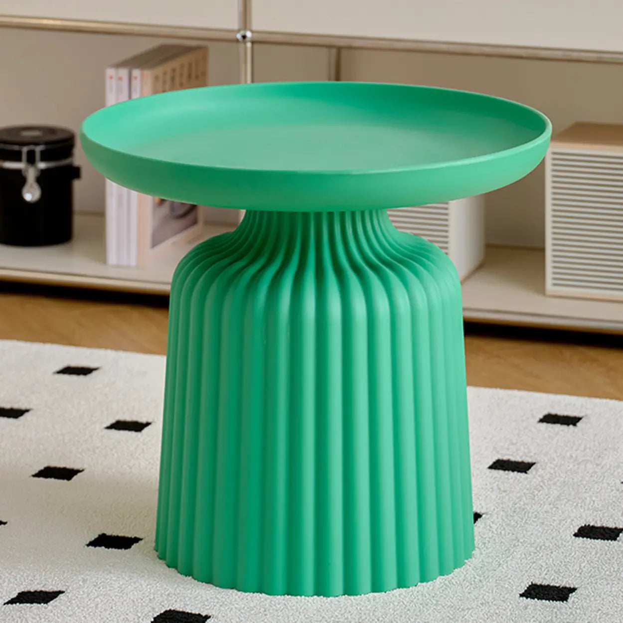 Modern Ribbed Side and Coffee Table Set