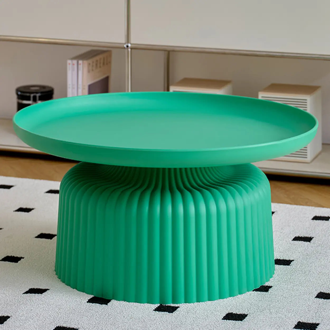 Modern Ribbed Side and Coffee Table Set