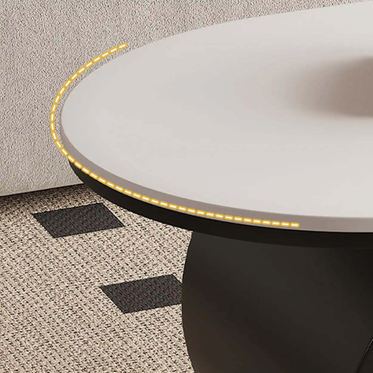 Modern Rolling Storage Coffee Table — White-Black