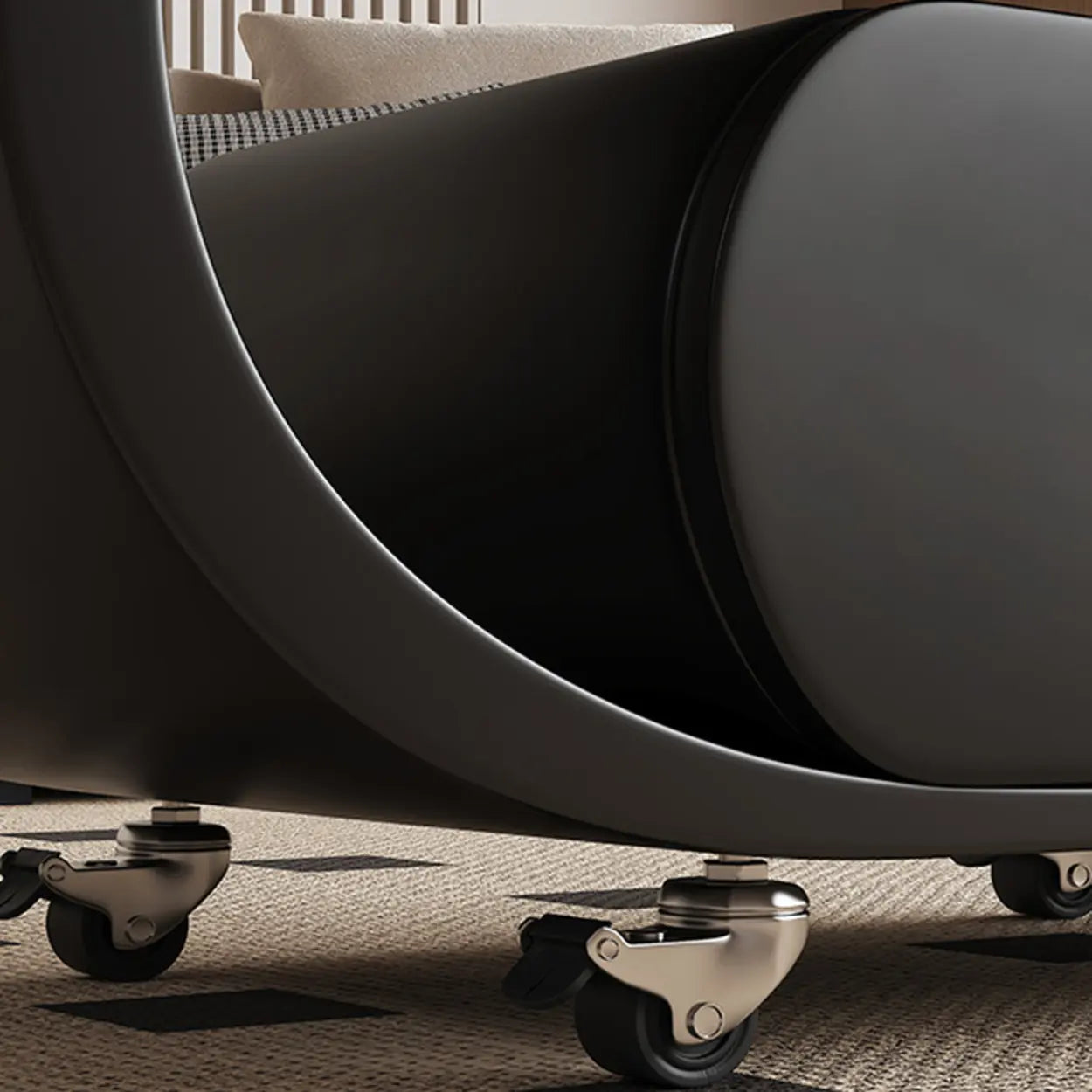 Modern Rolling Storage Coffee Table — White/ Black
