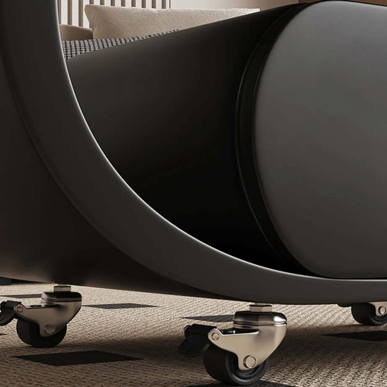 Modern Rolling Storage Coffee Table — White/ Black