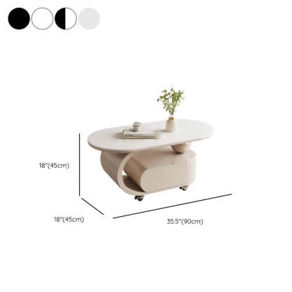 Modern Rolling Storage Coffee Table — White/ Black