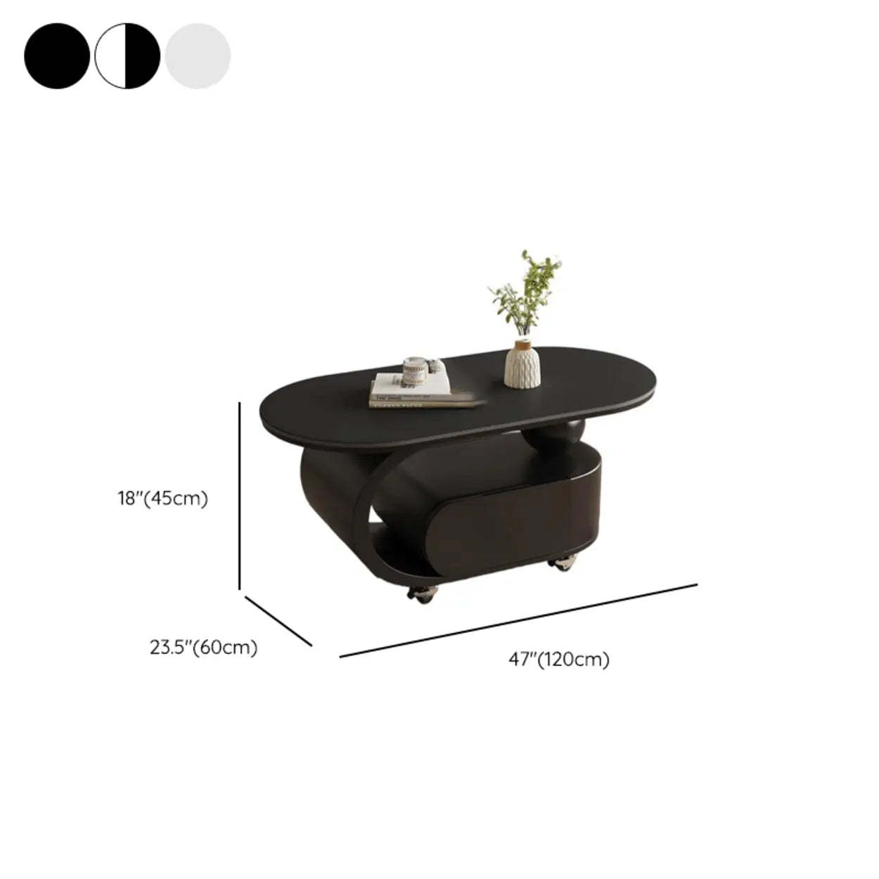Modern Rolling Storage Coffee Table