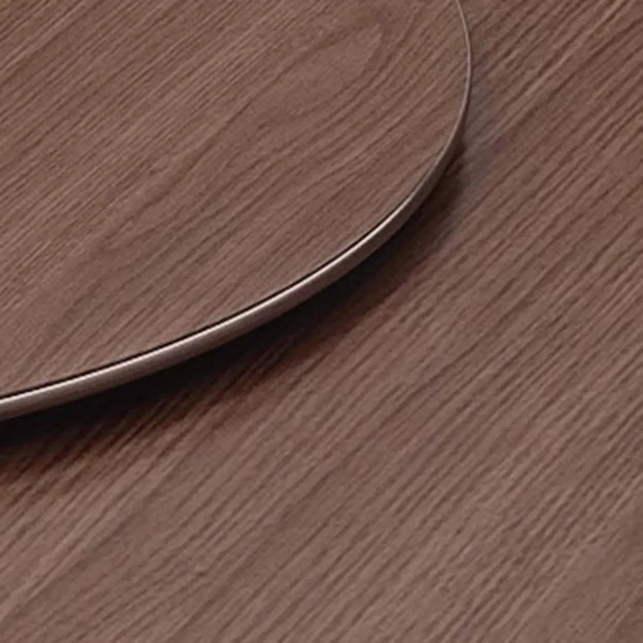 Modern Rotating Round Brown Wood Dining Table