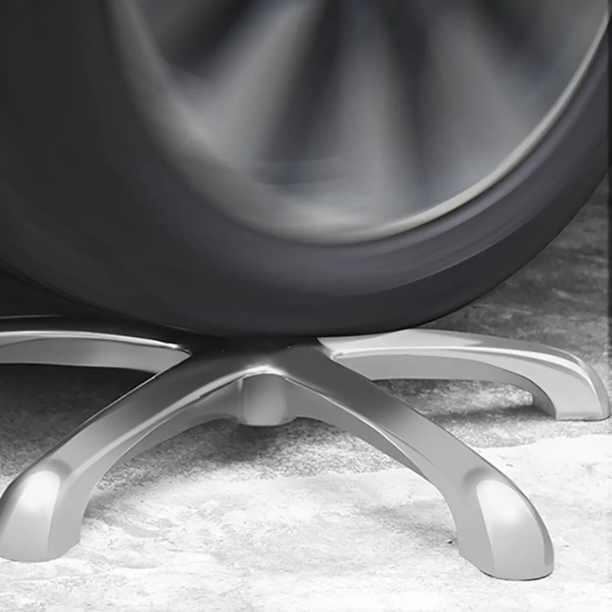 Modern Round Alloy Adjustable Office Stool Black