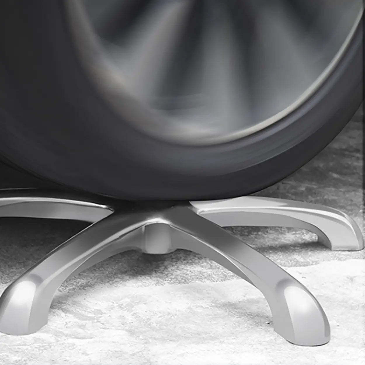 Modern Round Alloy Adjustable Office Stool Black