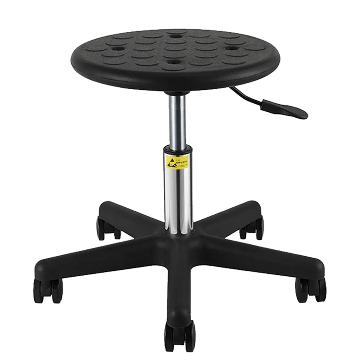 Modern Round Alloy Adjustable Office Stool Black