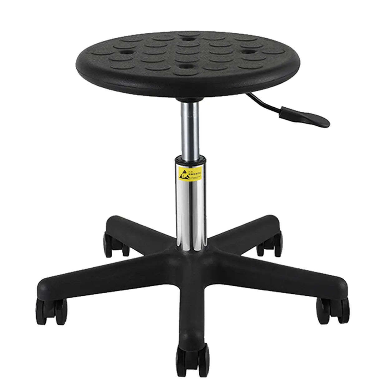 Modern Round Alloy Adjustable Office Stool Black