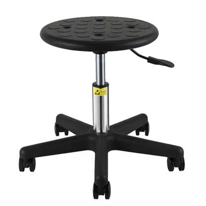 Modern Round Alloy Adjustable Office Stool Black