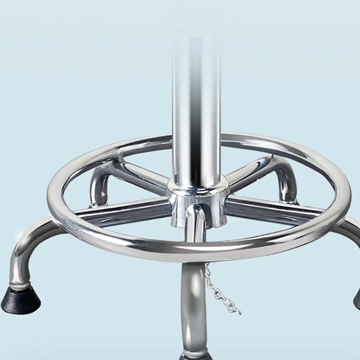 Modern Round Alloy Adjustable Office Stool Black