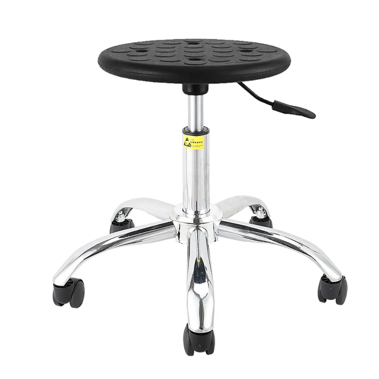 Modern Round Alloy Adjustable Office Stool Black