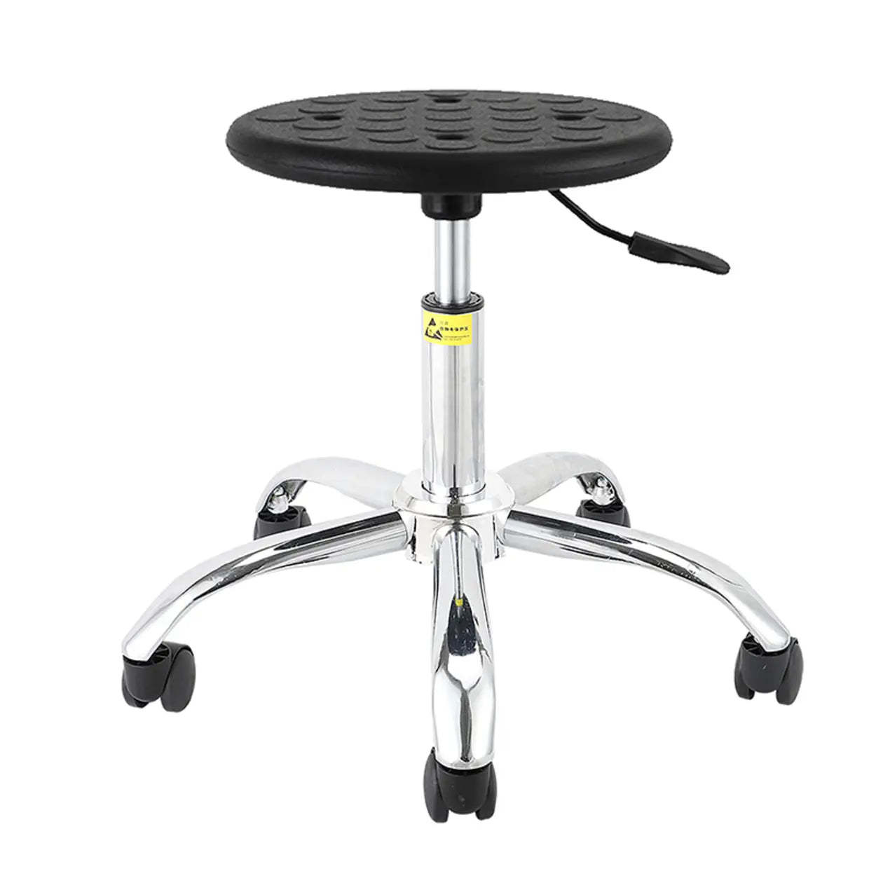 Modern Round Alloy Adjustable Office Stool Black