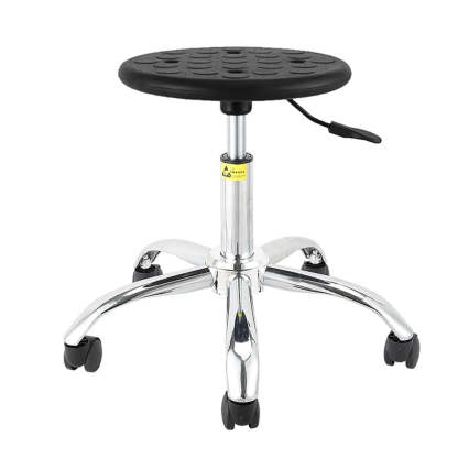 Modern Round Alloy Adjustable Office Stool Black