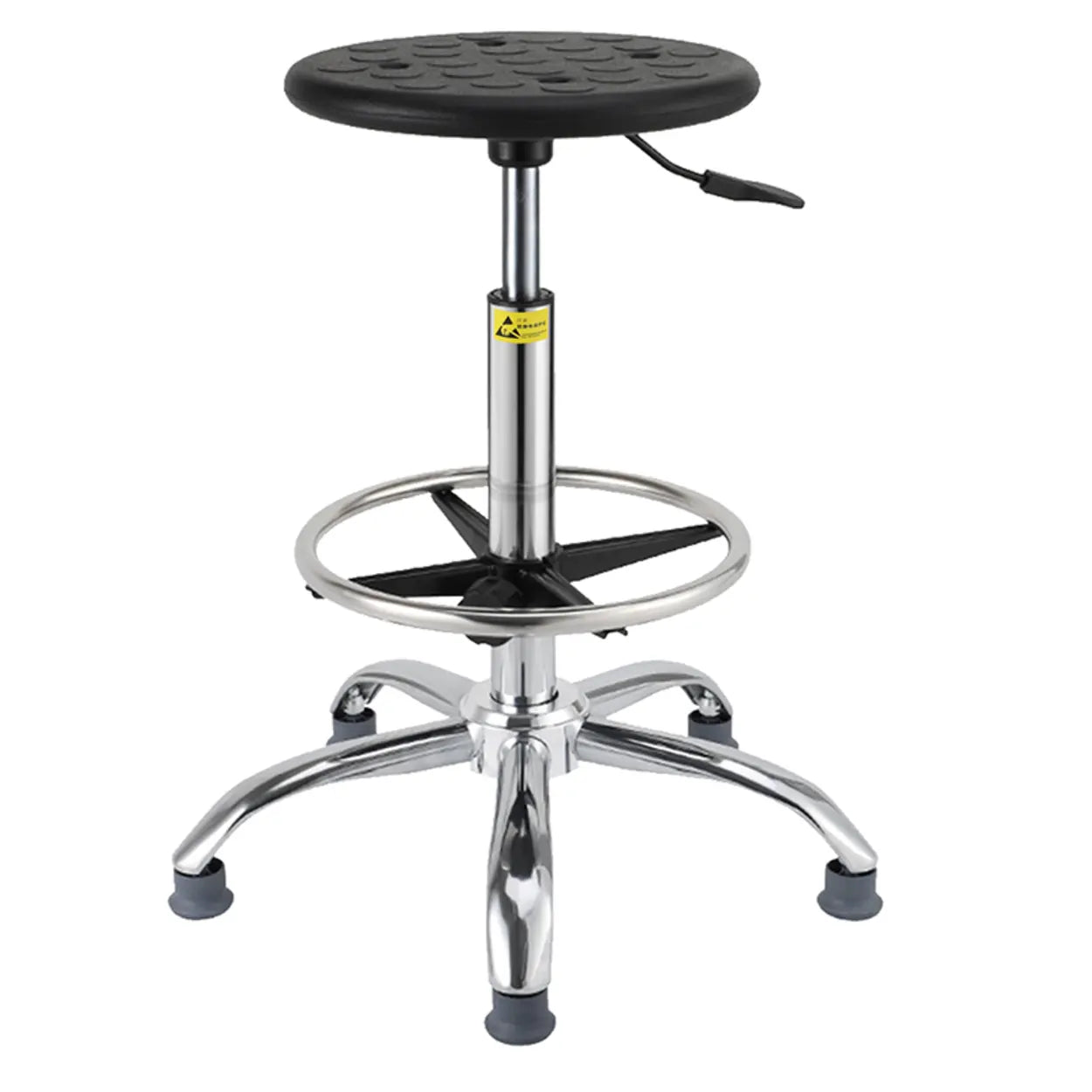 Modern Round Alloy Adjustable Office Stool Black