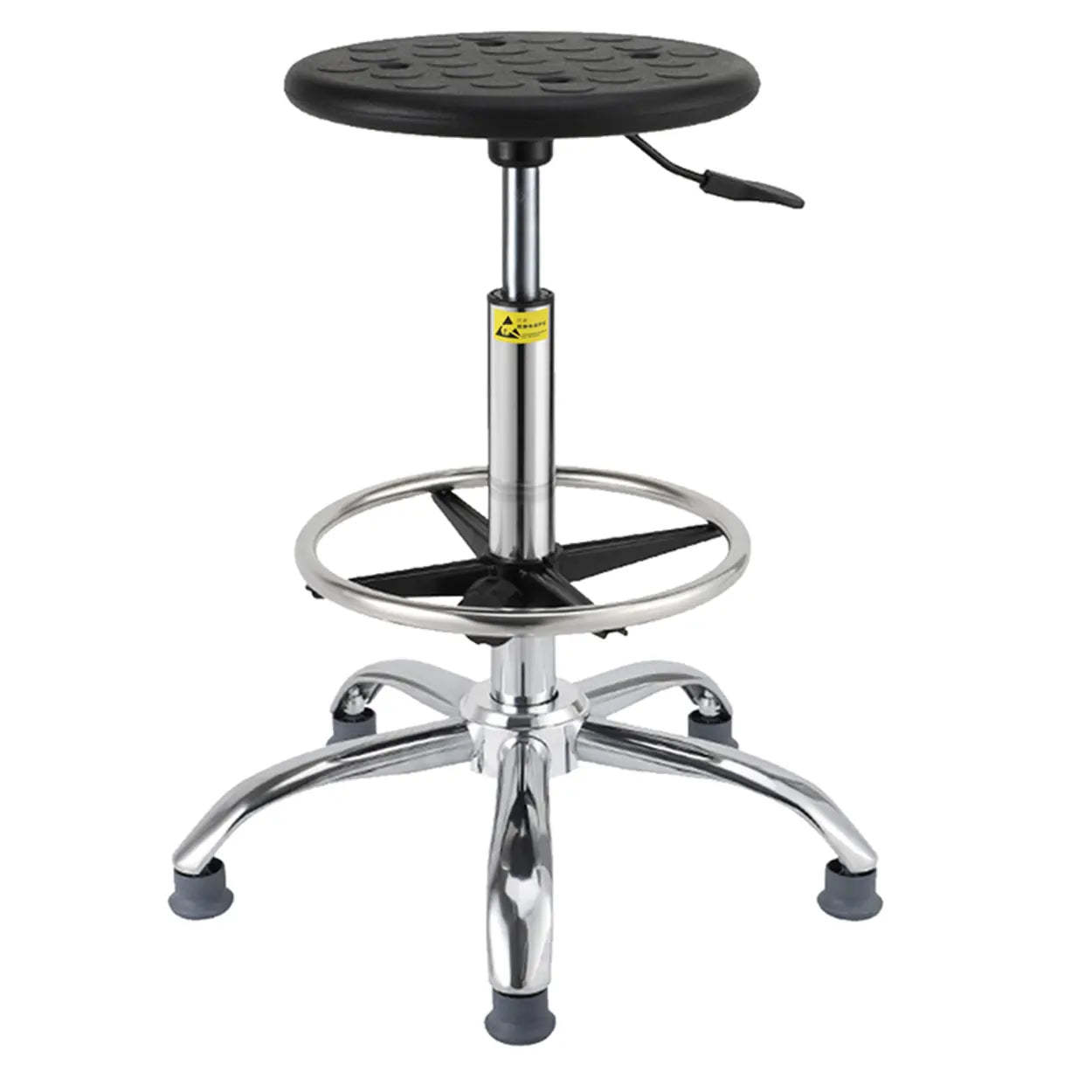 Modern Round Alloy Adjustable Office Stool Black