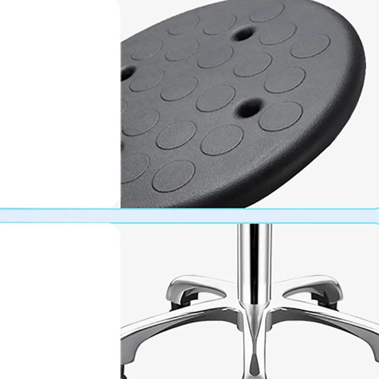 Modern Round Alloy Adjustable Office Stool Black