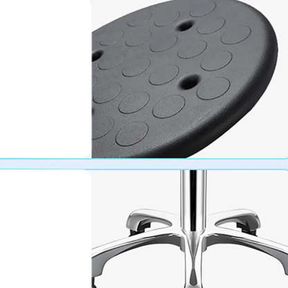 Modern Round Alloy Adjustable Office Stool Black