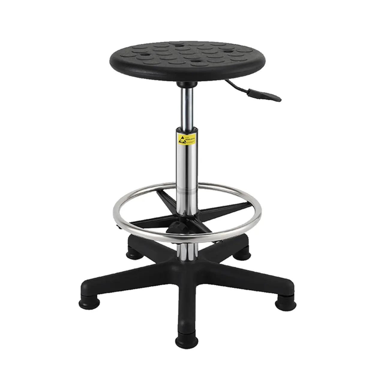 Modern Round Alloy Adjustable Office Stool Black