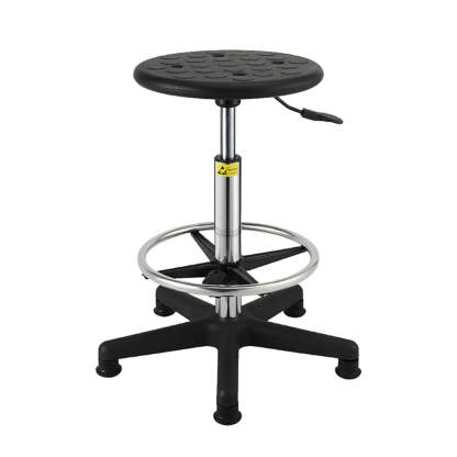 Modern Round Alloy Adjustable Office Stool Black