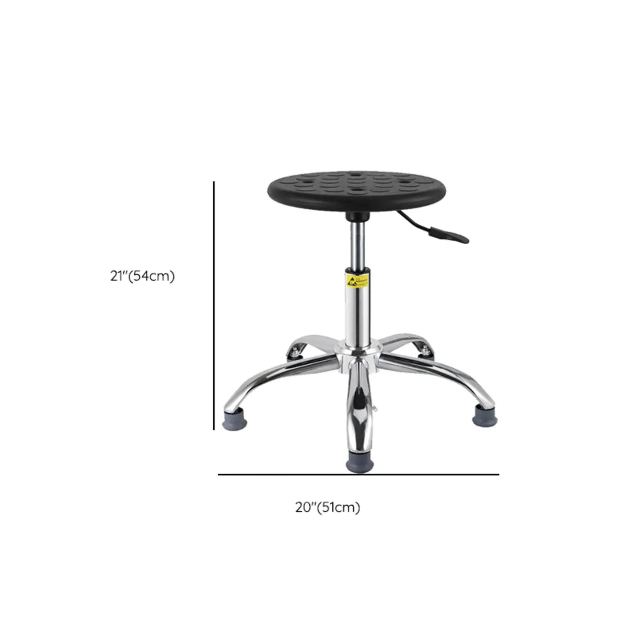 Modern Round Alloy Adjustable Office Stool Black