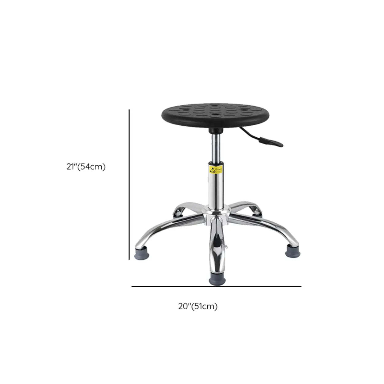 Modern Round Alloy Adjustable Office Stool Black