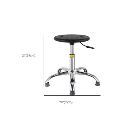 Modern Round Alloy Adjustable Office Stool Black