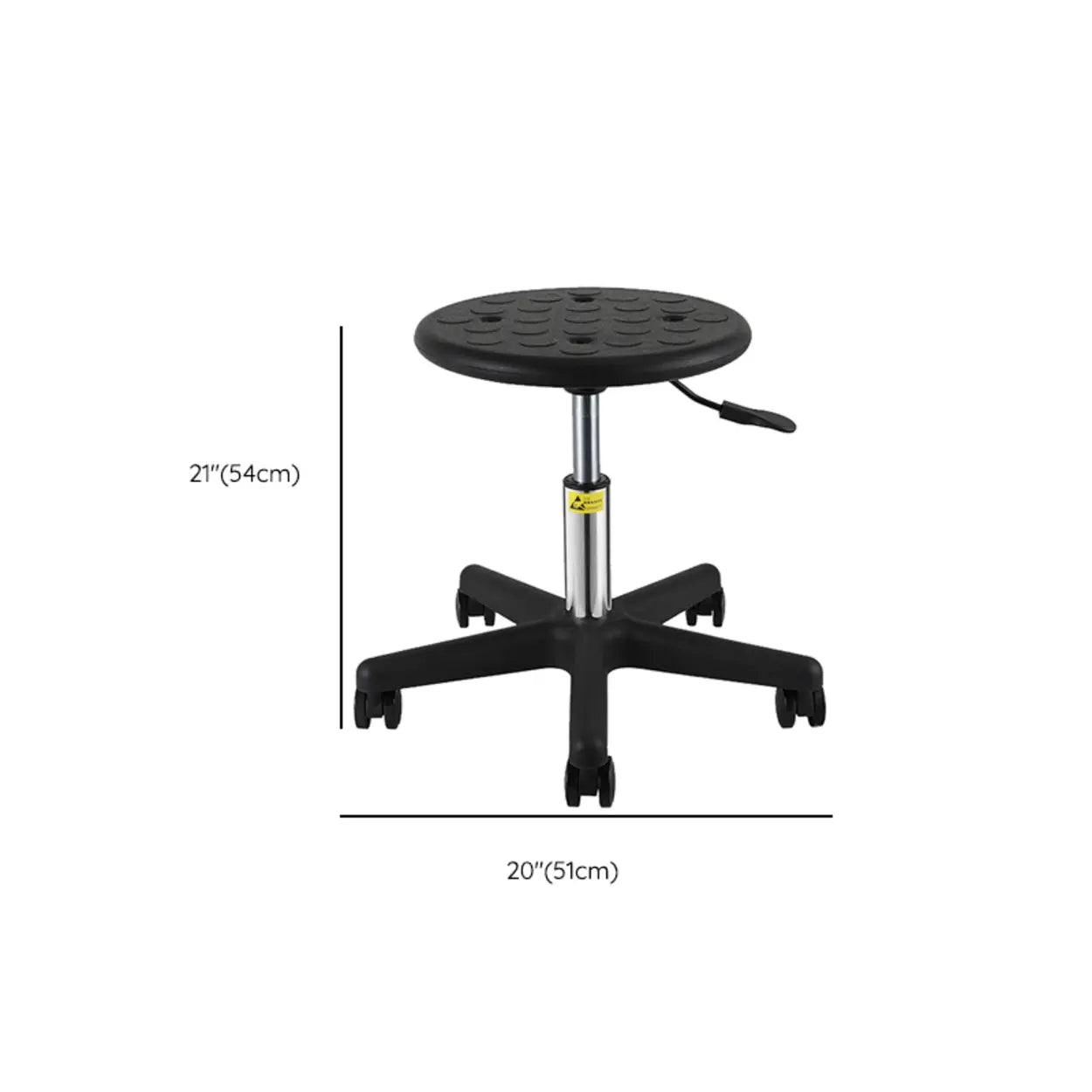 Modern Round Alloy Adjustable Office Stool Black
