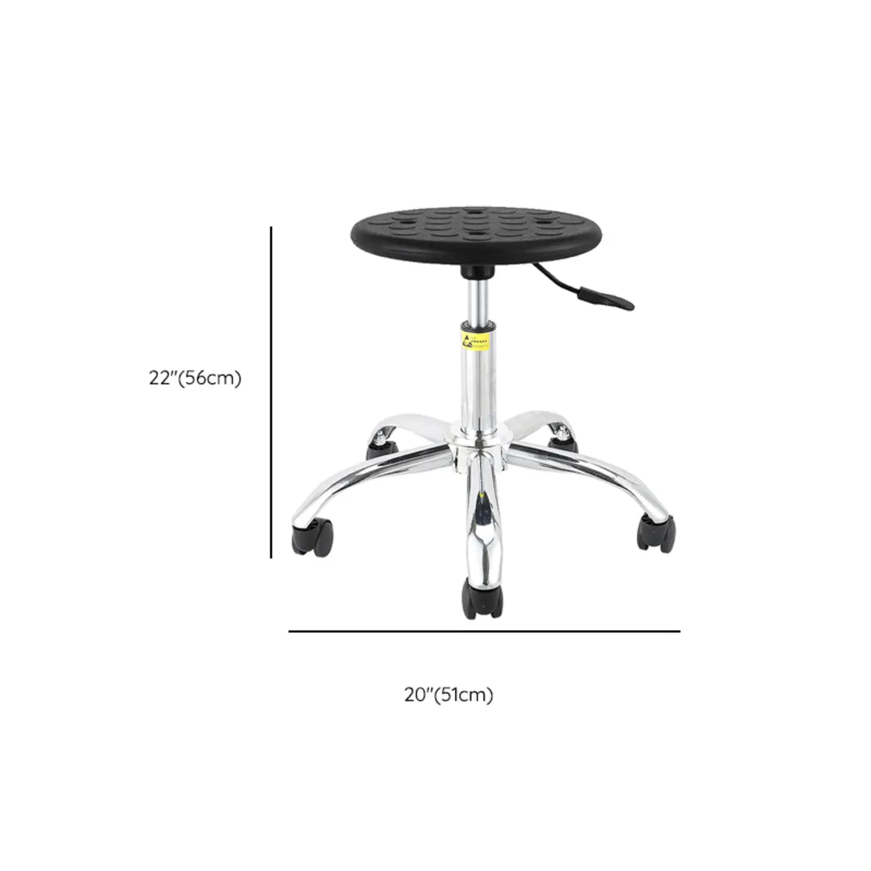 Modern Round Alloy Adjustable Office Stool Black