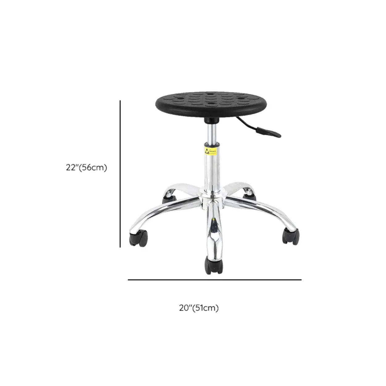 Modern Round Alloy Adjustable Office Stool Black