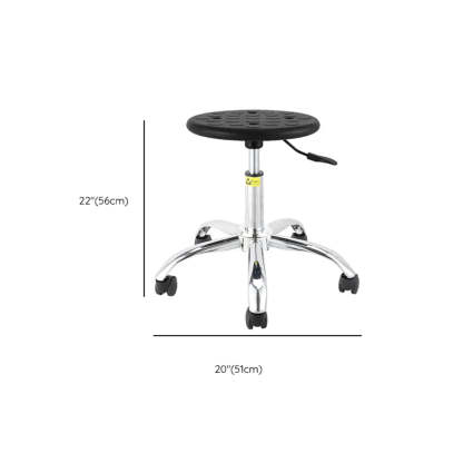 Modern Round Alloy Adjustable Office Stool Black