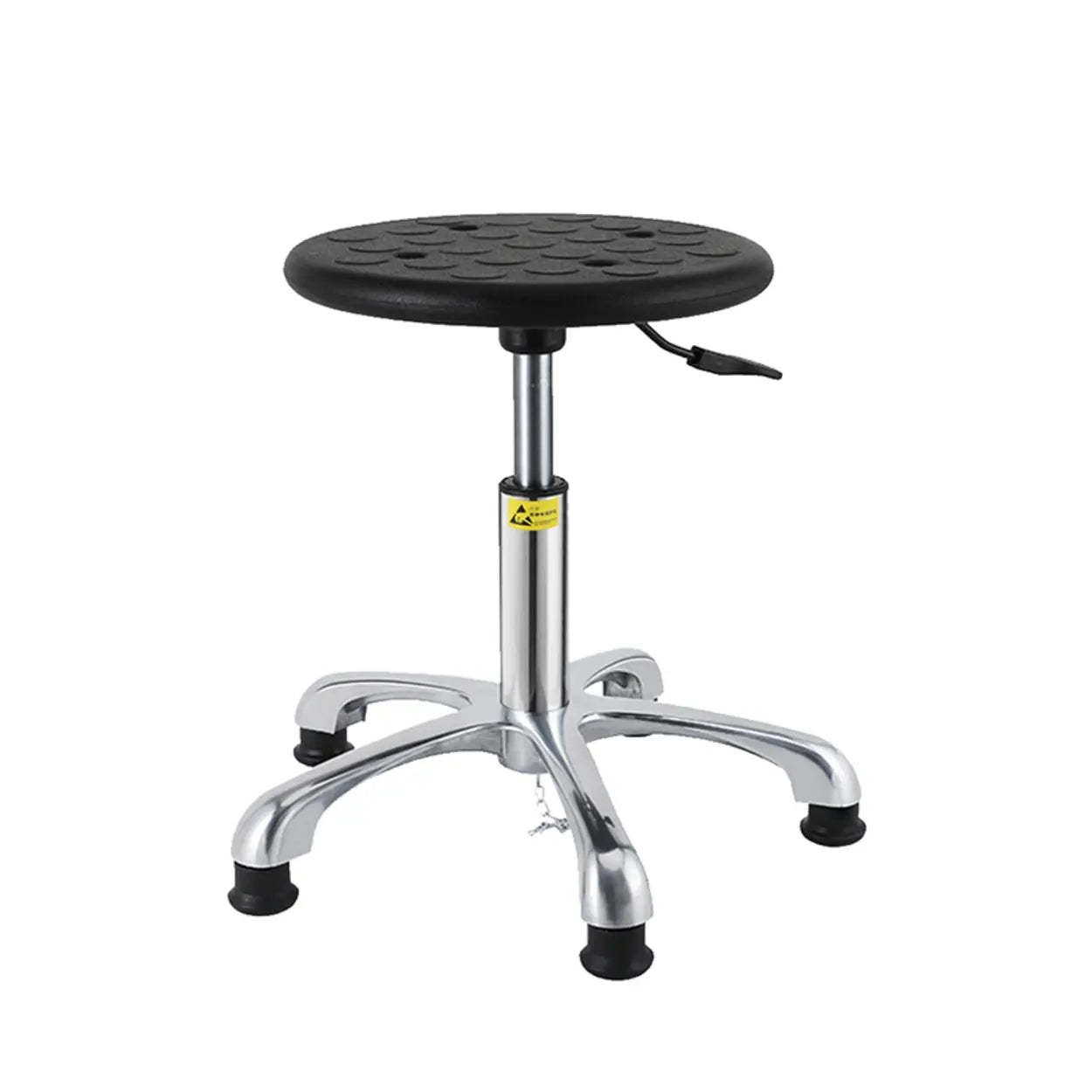 Modern Round Alloy Adjustable Office Stool Black — Aluminium Alloy Leg