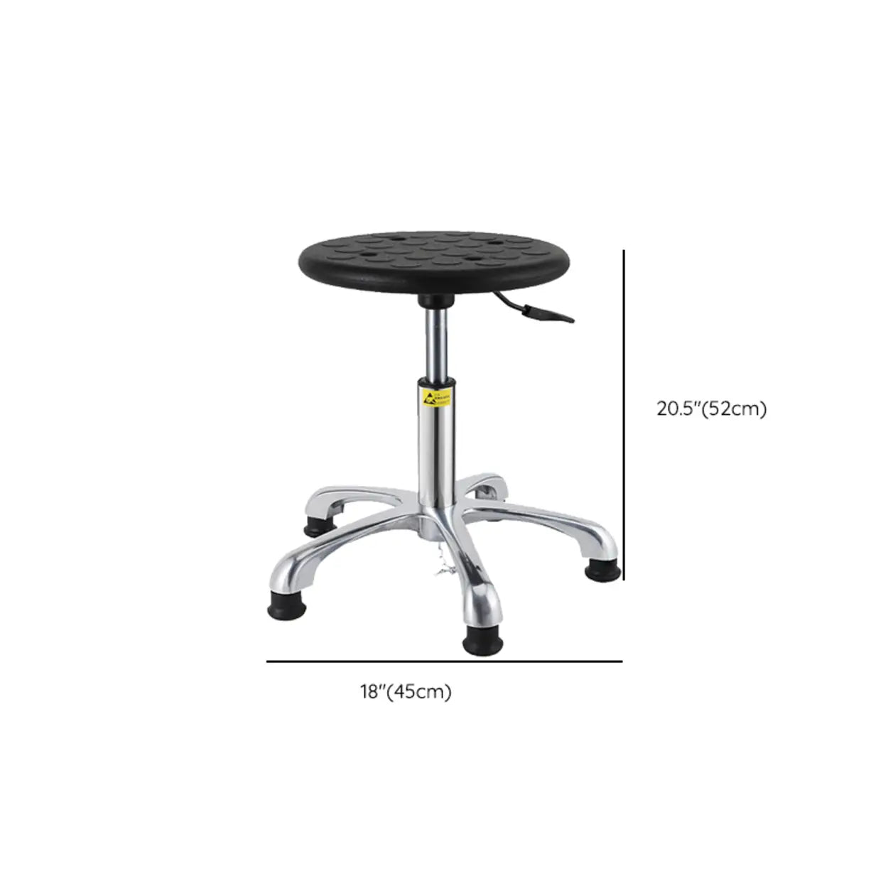 Modern Round Alloy Adjustable Office Stool Black
