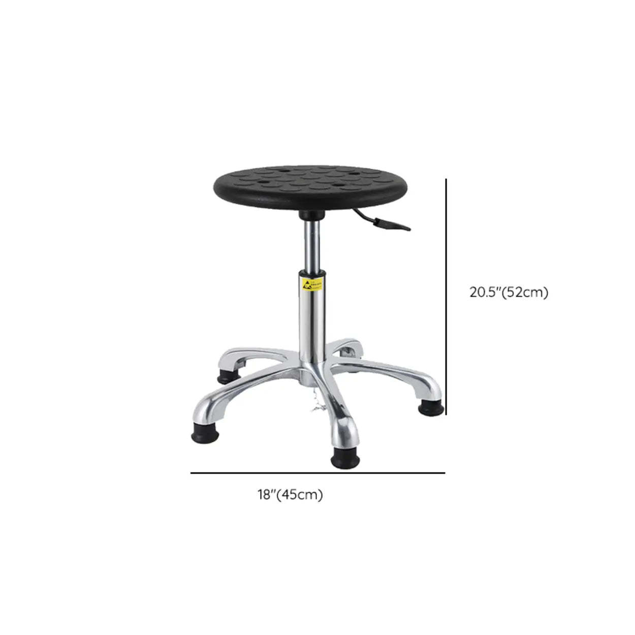 Modern Round Alloy Adjustable Office Stool Black