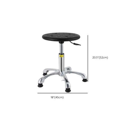 Modern Round Alloy Adjustable Office Stool Black